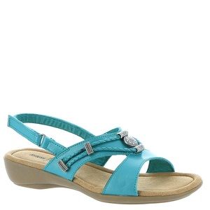 Minnetonka Silvie Slingback Sandals in Turquoise